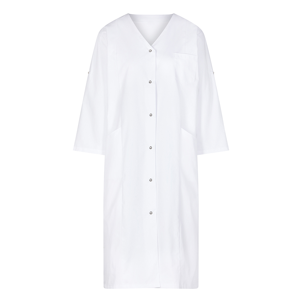 Vorderansicht mit Knopfleiste 1 Brusttasche und 2 Aufgesetzte Seitentaschen,langarm.