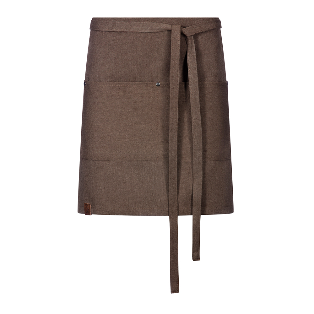 Vorbinder-mit durchgehenden Stoffbändern.Aufgesetzte Tasche mit 2 Fächern und  Nieten.Exner-logo.