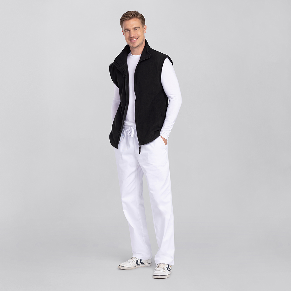 Herrenfleeceweste,offeneansicht mit durchgehenden Reissverschluss,2 Seitentaschen.