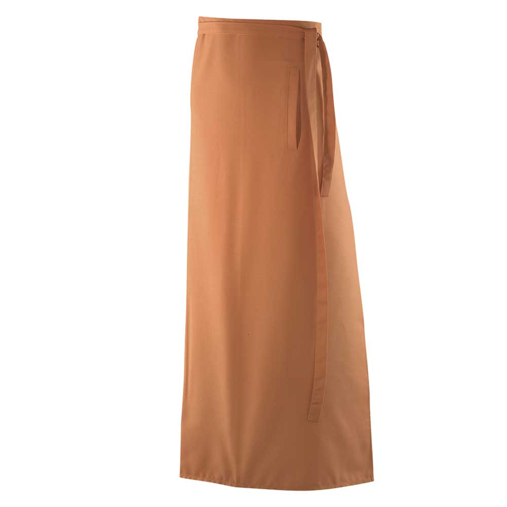 Bistroschürze mit Durchgriff und durchgehenden Stoffbändern.