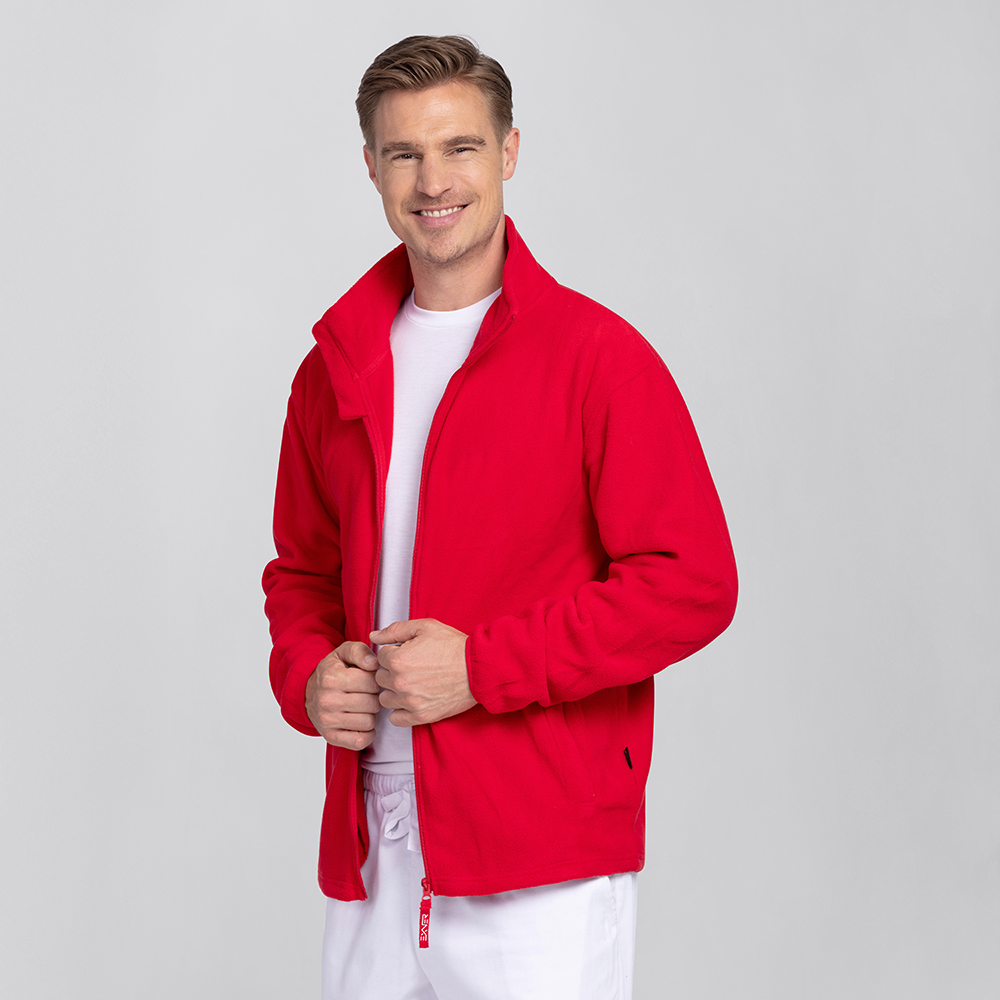 Herrenfleecejacke,offeneansicht mit durchgehenden Reissverschluss und 2 Seitentaschen,