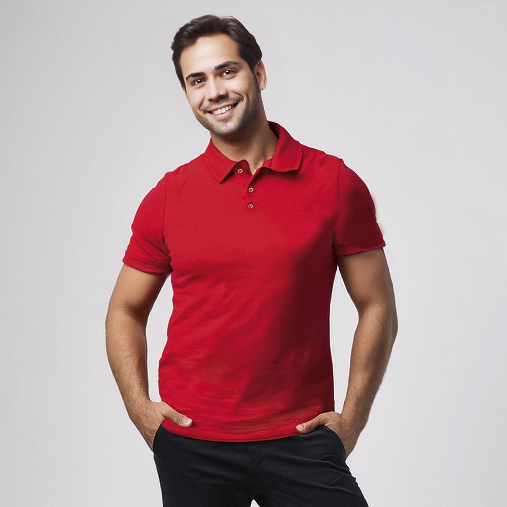 Herren-Poloshirt,mit Knopfleiste mit 3 gleichfarbigen Knöpfen,Stretch Kurz-Arm