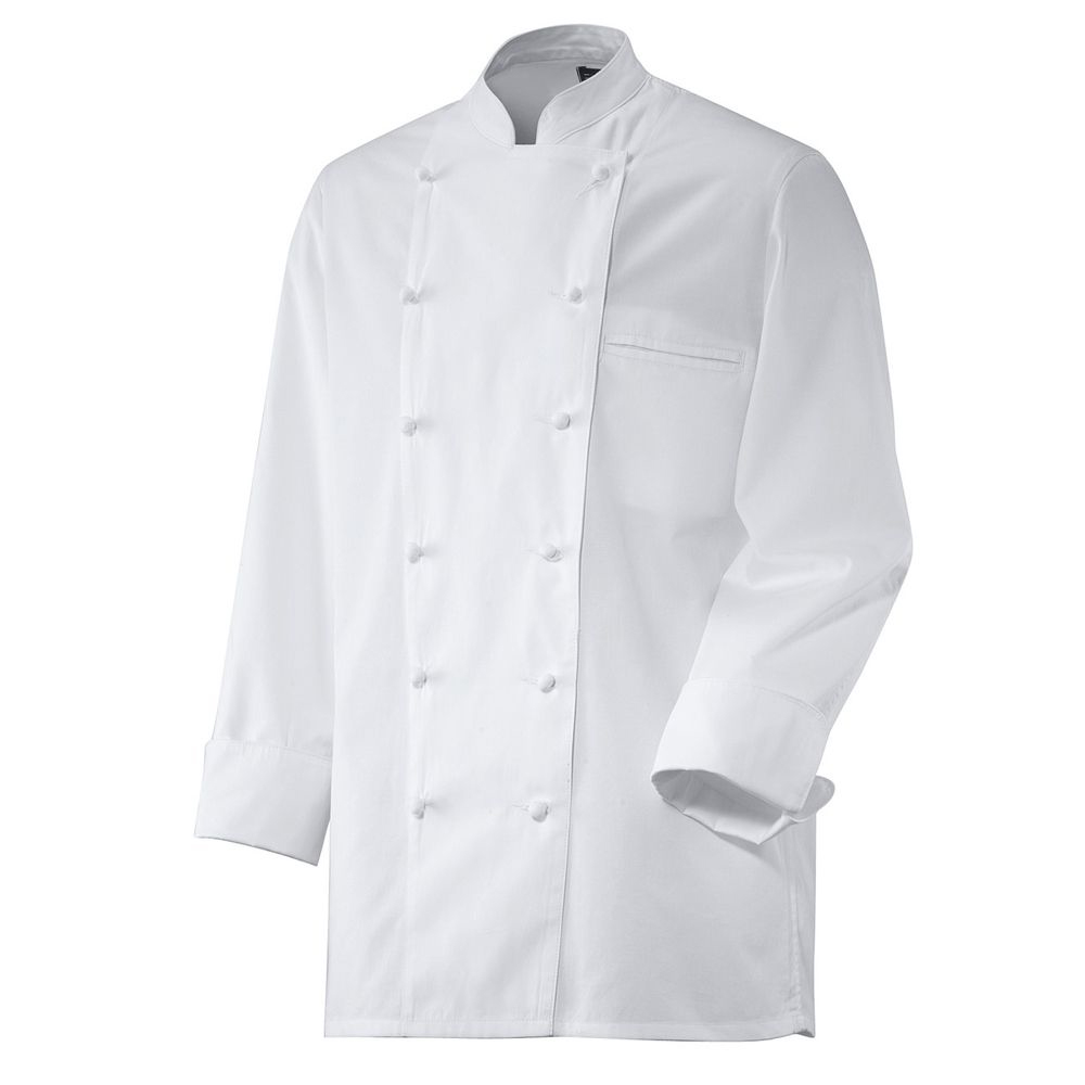 langarm, handgefertigte Stoffknöpfe, 2- reihig, 6 Knopfreihe, Trapezform, Wienernähte, Stehkragen,