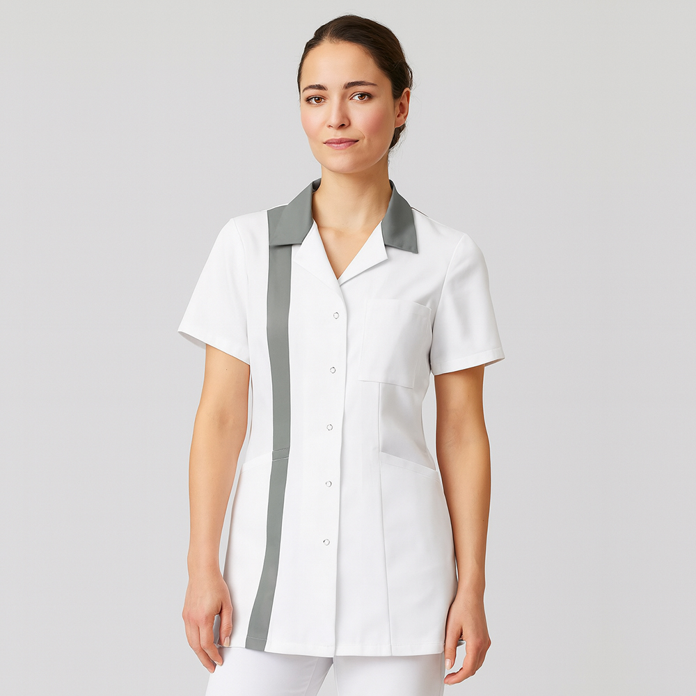 Kittel weiss mit farbigen Streifen