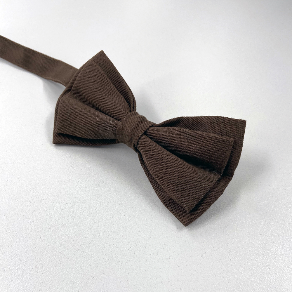 Fliege-braun,ansicht einer gebundenen Fliege.