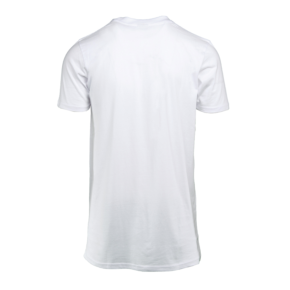 Rückseite, Rundhals, Doppelnähte an Kragen und Bund,Nackenband von Schulter zu Schulter.