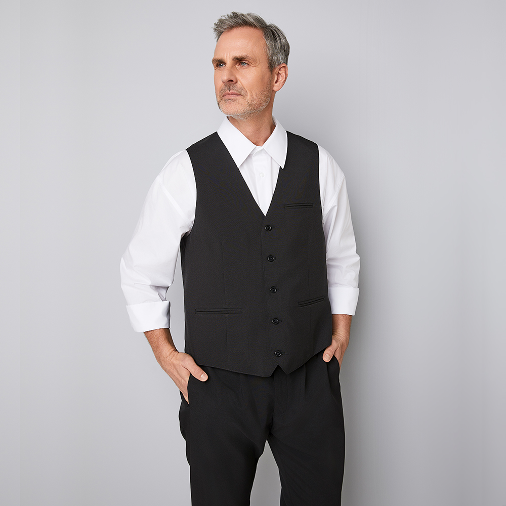 1-reihig.5-Knopf.Stoffrücken.1 Brust- und 2 Seitentaschen.1 Business-Innentasche.