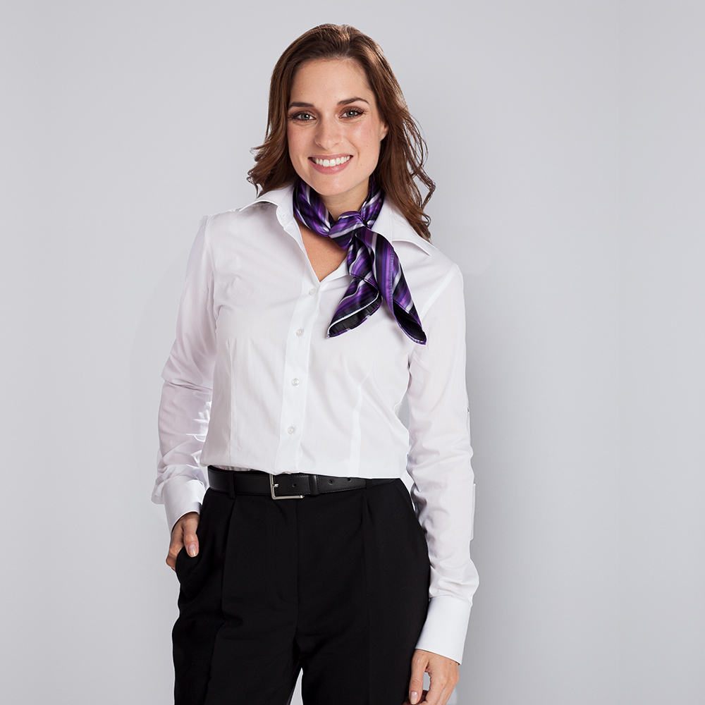 Damen Bluse langarm, weiß, Größe 34