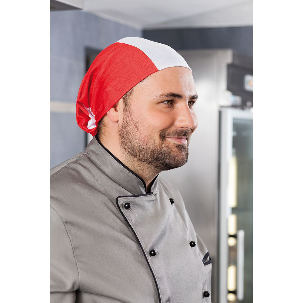 Der Bandana kann sowohl als Kopfbedeckung als auch Schal getragen werden.Hinten zum Binden.