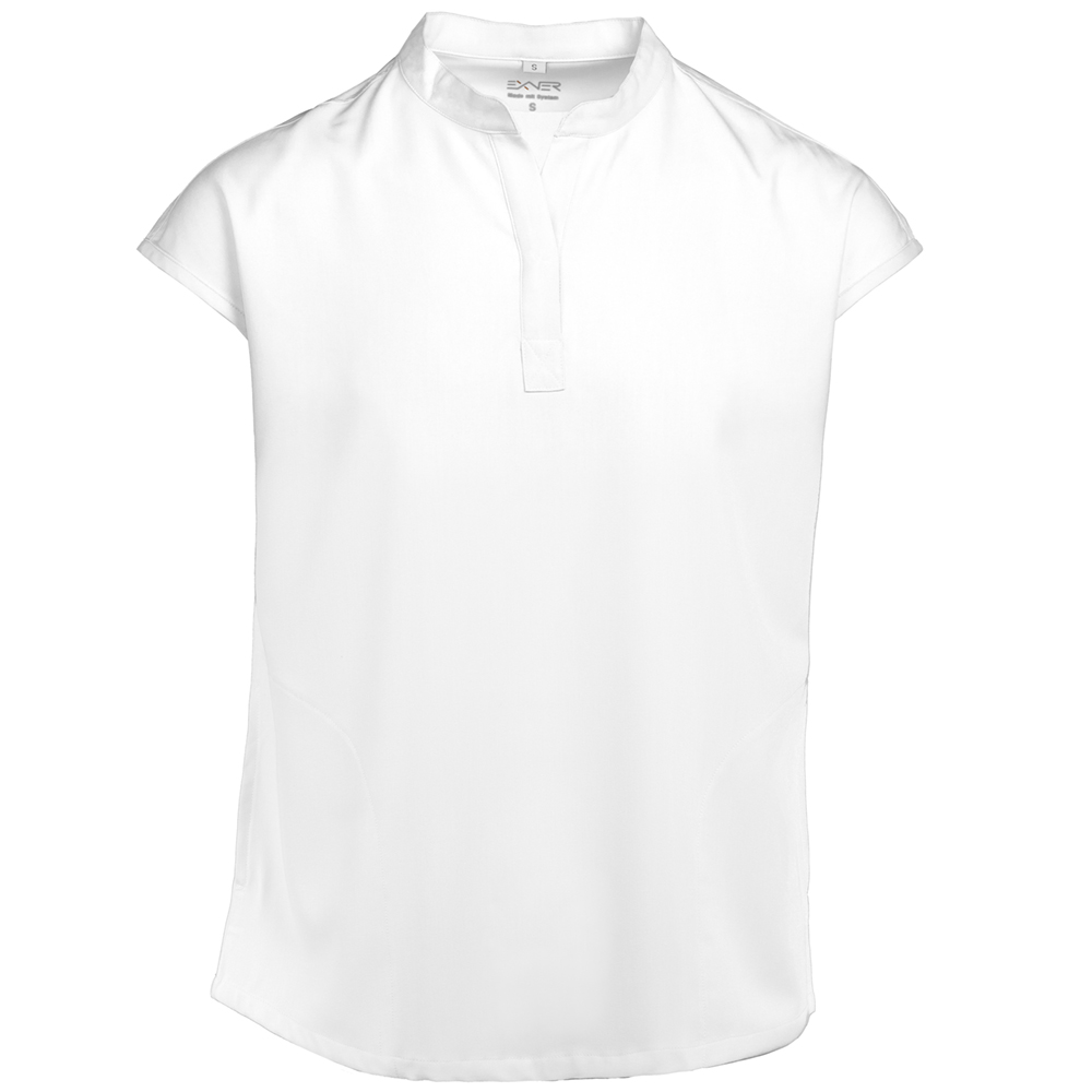 Damen-Blusen-Kasack,Vorderseite mit verdeckter Knopfleiste am Ausschnitt mit kurzarm.