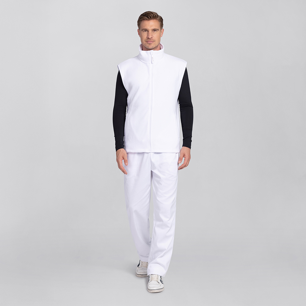 Herrenfleeceweste,komplettansicht mit durchgehenden Reissverschluss 2 Seitentaschen,normaler Schnitt