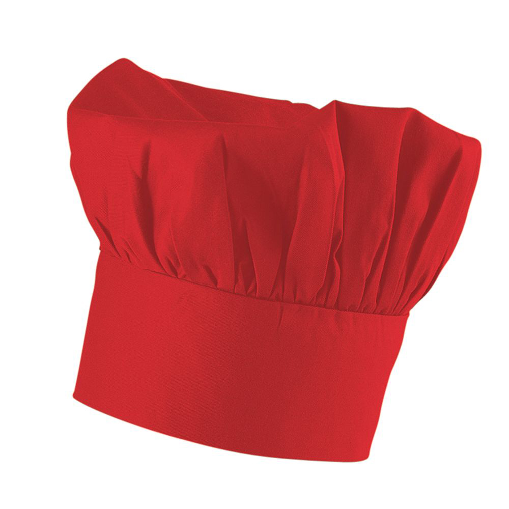 Bistrokochmuetze-rot,Einheitsgröße.9 cm hoch.Bistrostil.Mit Klettband verstellbar. Min.: 61 cm. Max.