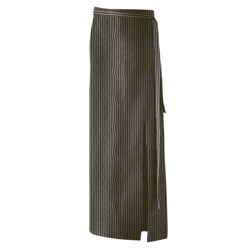 Bistroschürze mit Durchgriff, Schlitz und durchgehenden Stoffbändern.