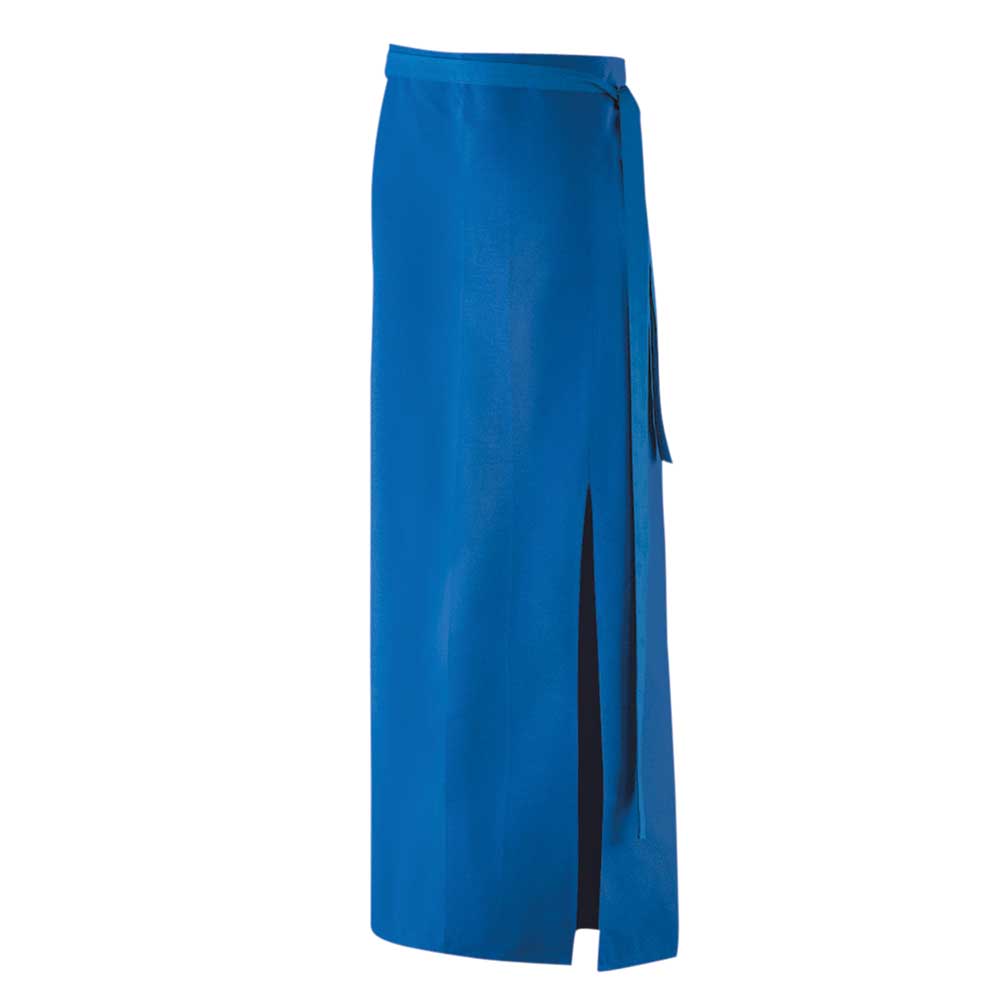 Bistroschürze mit Durchgriff, Schlitz und durchgehenden Stoffbändern.