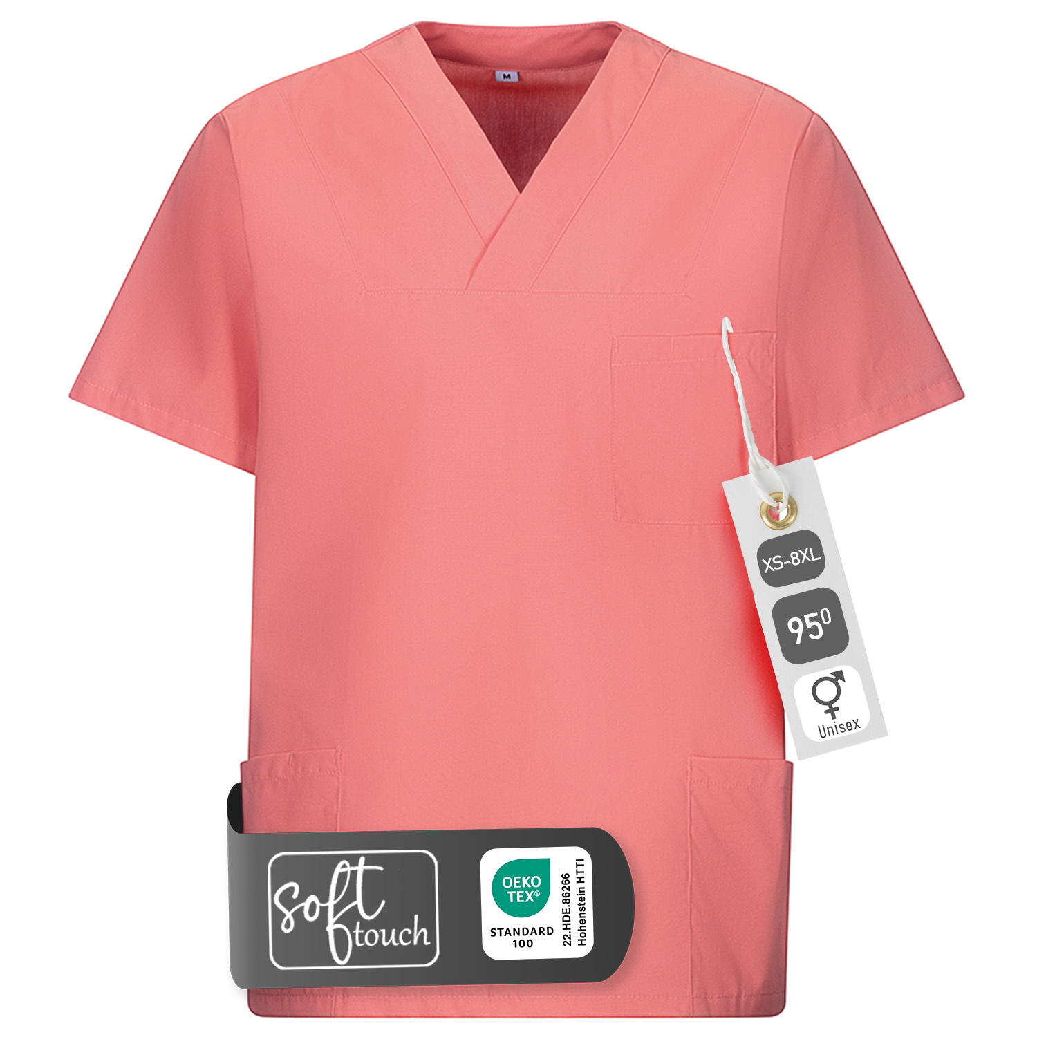 Schlupfkasack, unisex, coral, 2XL