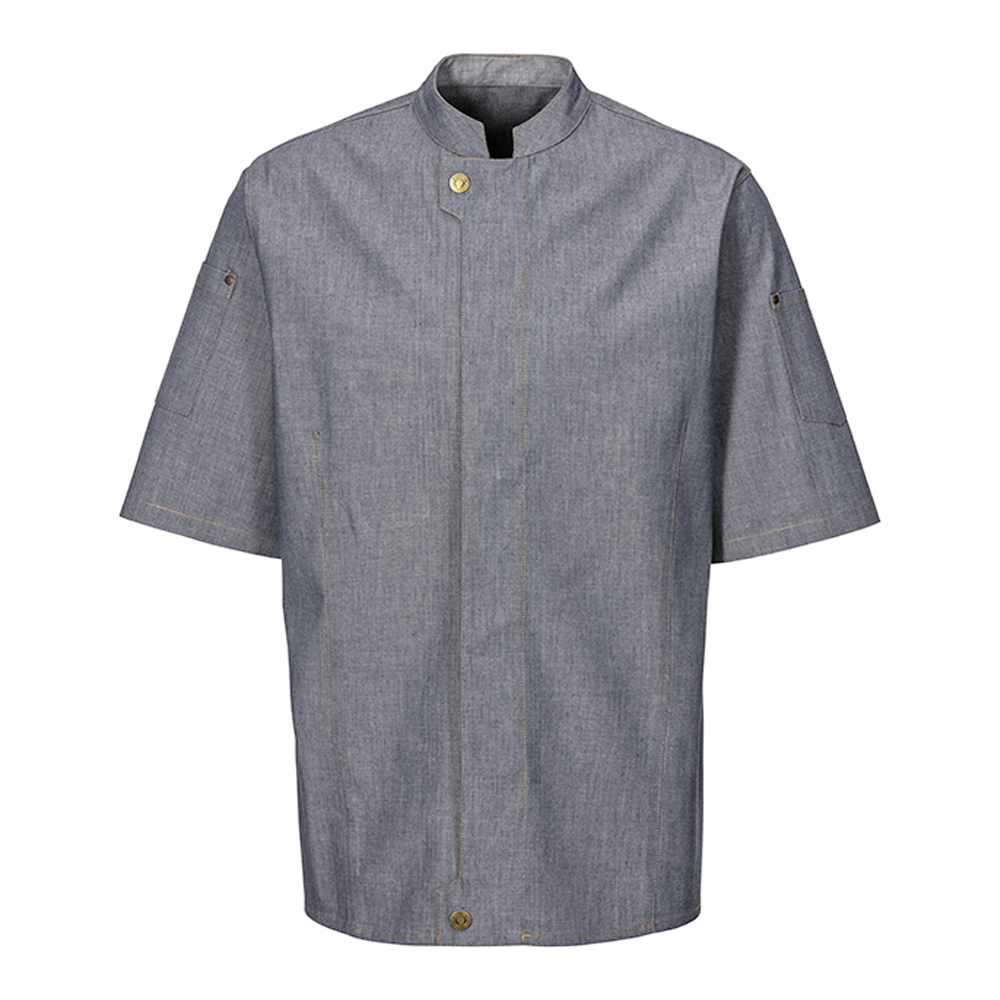 HalbarmVerdeckte DruckknopfleisteÄrmel mit doppeltem UmschlagStehkragen2 Ärmeltaschen,