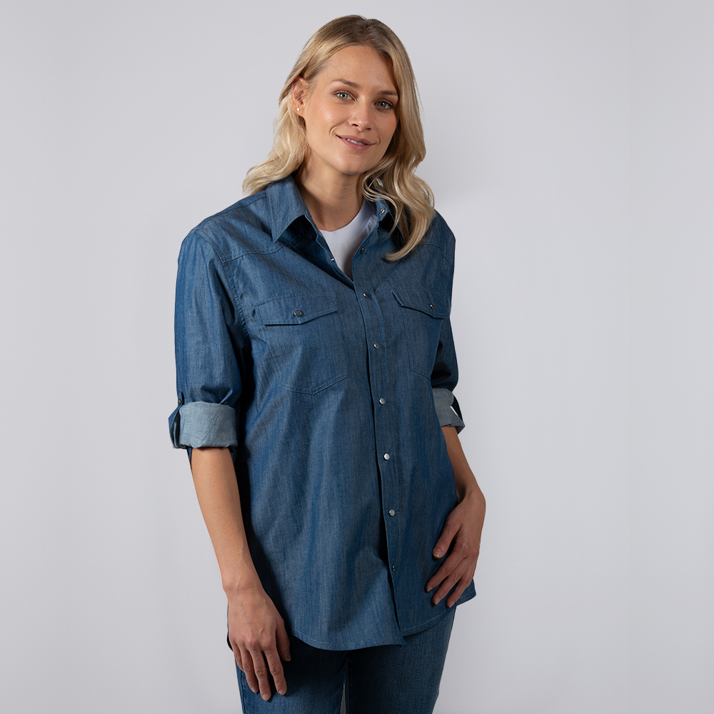 Damen Jeansbluse langarm