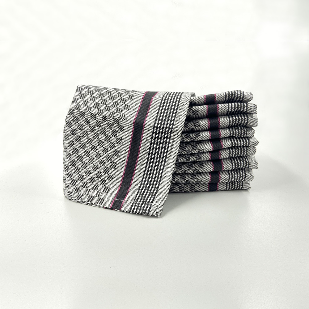 Grubentuch 45 x 90 cm, schwarz-grau, 10er Pack