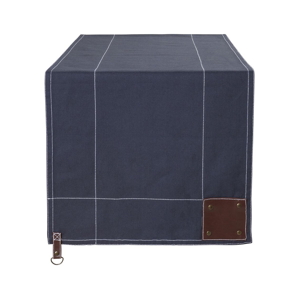 Kontrastnähte. Kunstlederappllikation mit Nieten. Lasche aus Lederimitat. D-Ring und Nieten.