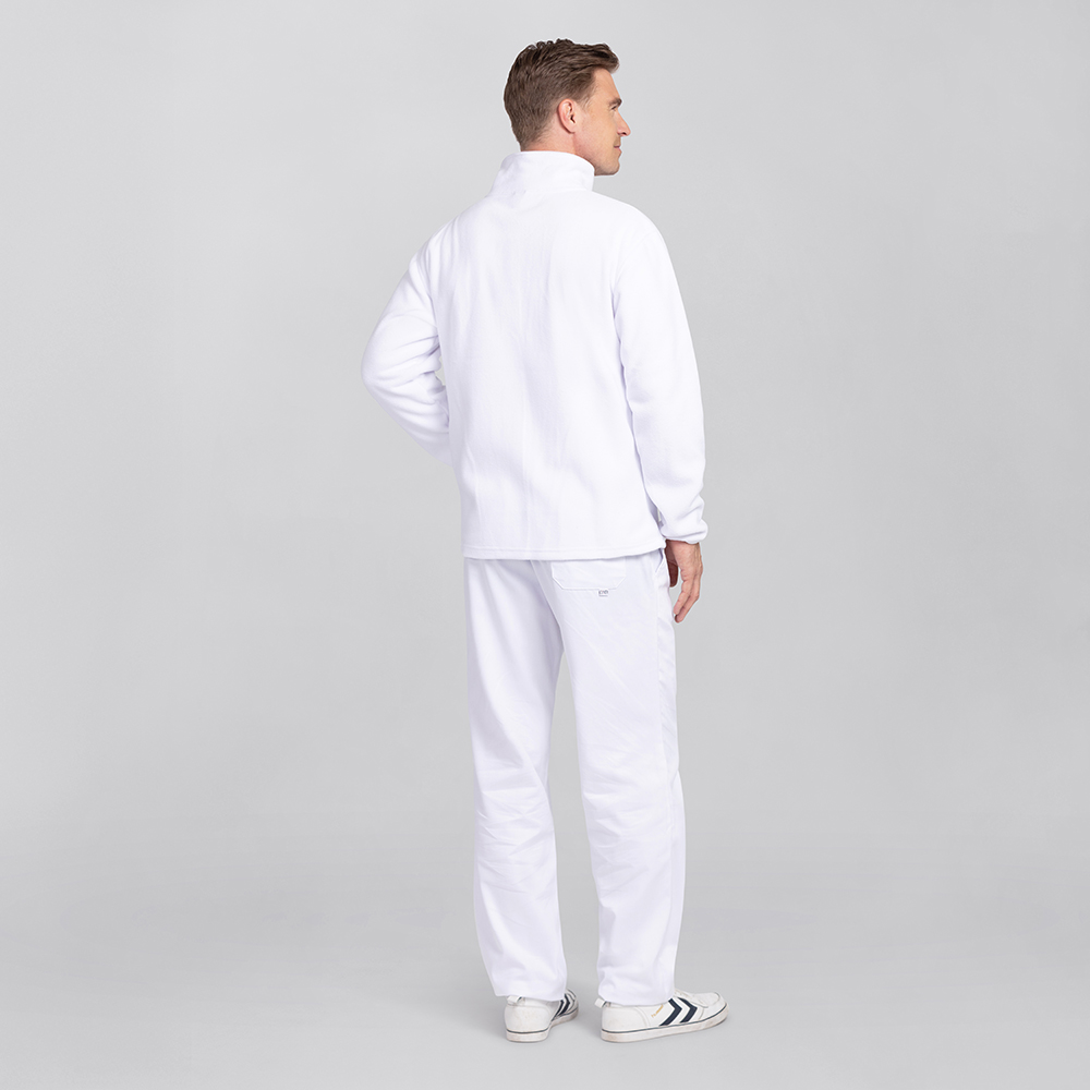 Herrenfleccejacke,Rückansicht,mit hohen Kragen.