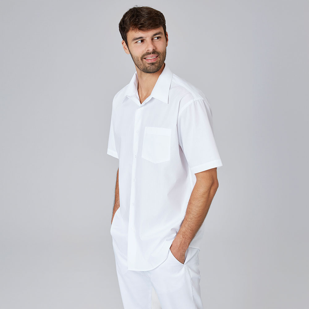 Herren Hemd halbarm, weiß, Größe 39/40