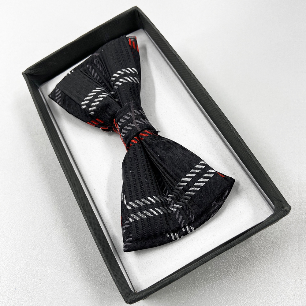 Fliege-rot-schwarz-kariert,Verstellbar von 32 - 60 cm.B = 11,4 x 5 im Karton.