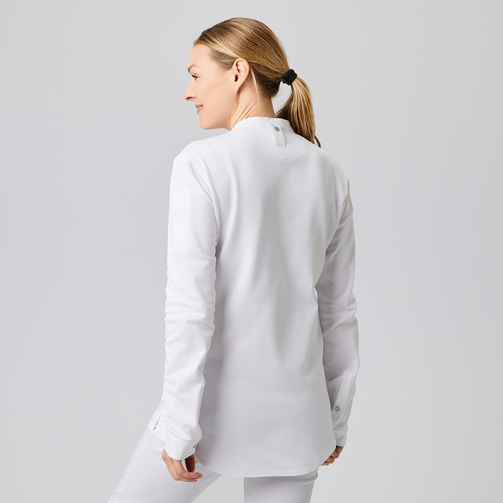 Langarm-Funktionsjacke,Schlaufe für Kochschürze auf der Rückenseite.Stülpärmel,Stehkragen.