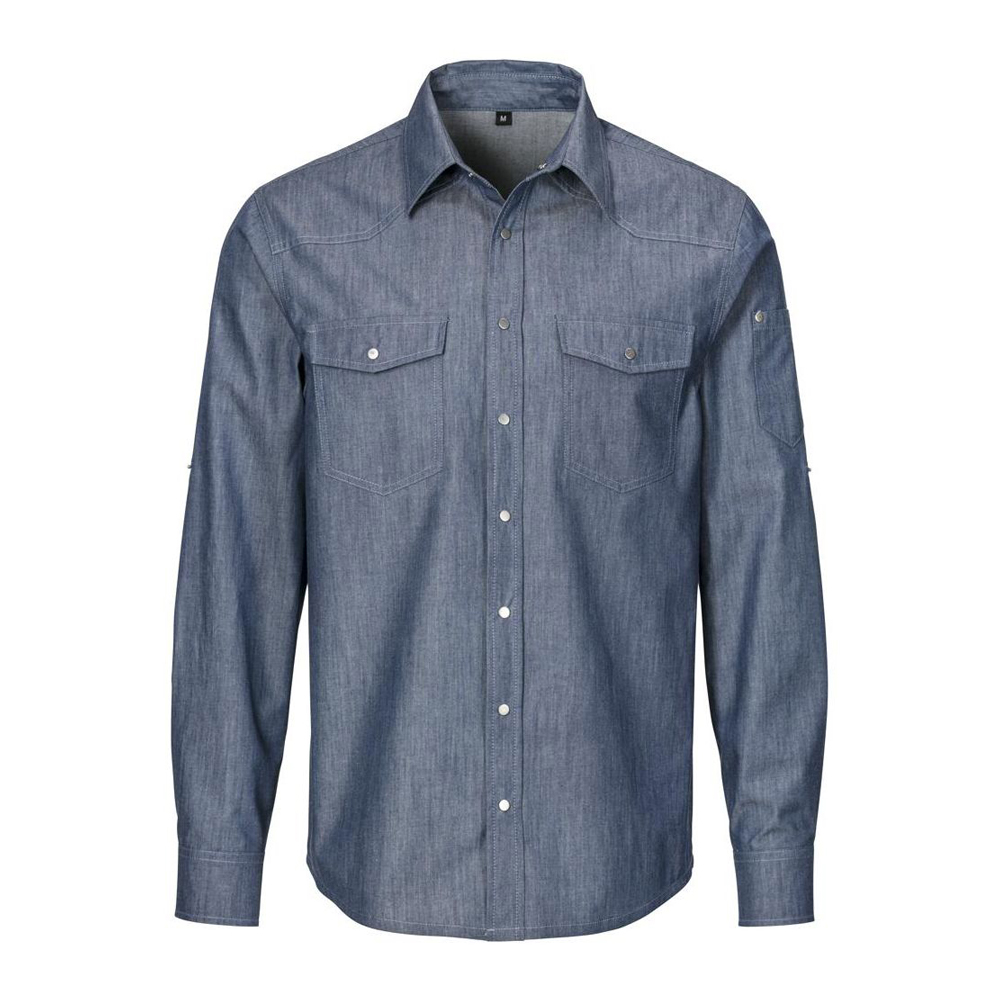 Herren Jeanshemd langarm blau, Gr. 5XL