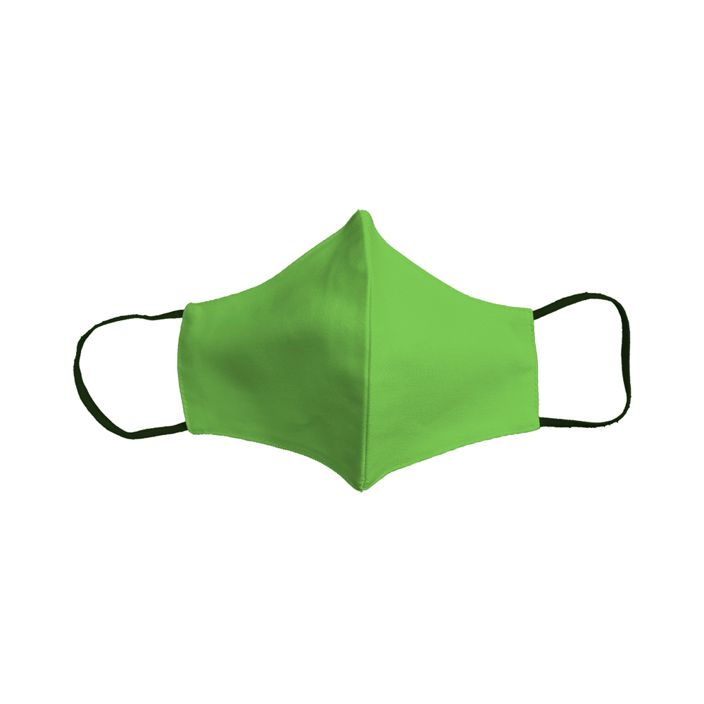 Zweilagig- mit Nasenbügel- 100 % Baumwolle innen- 50 % Polyester, 50 % Baumwolle außen.