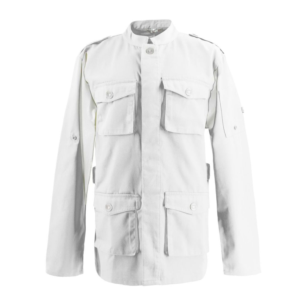 Langarm.Verdeckte Druckknopfleiste.Trapezform.geprägte Druckknöpfe mit Stierkopf.