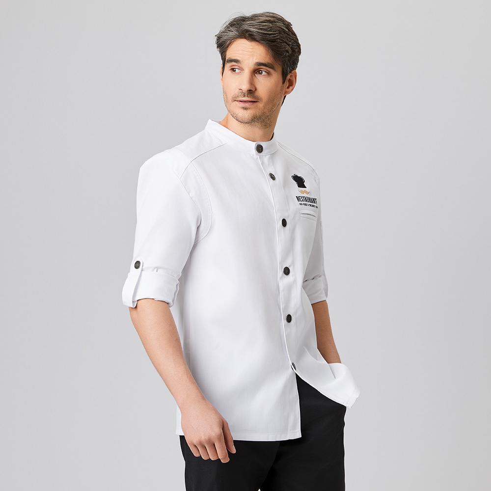 Langarm1-reihige DruckknopfleisteTrapezformÄrmel mittels Lasche zum Hochbinden