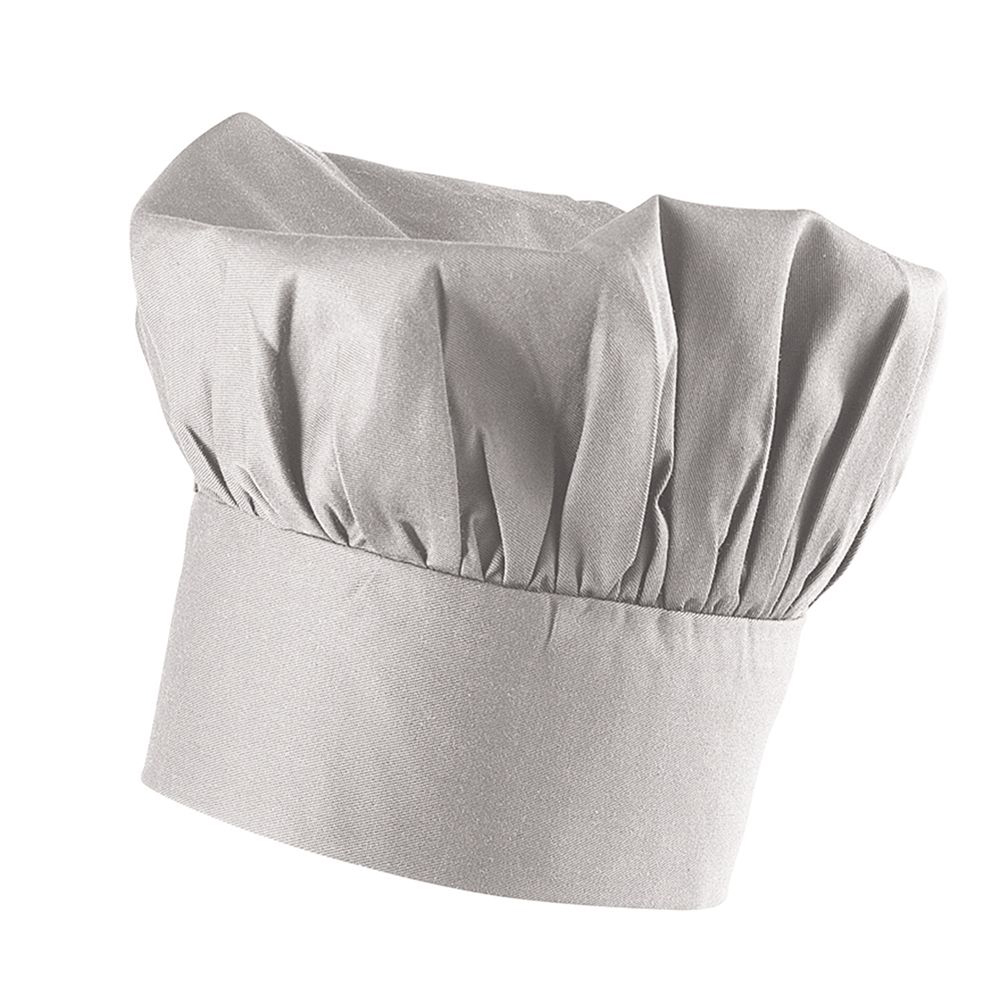 Bistrokochmuetze-grau,Einheitsgröße.9 cm hoch.Bistrostil.Mit Klettband verstellbar. Min.: 61 cm. Max