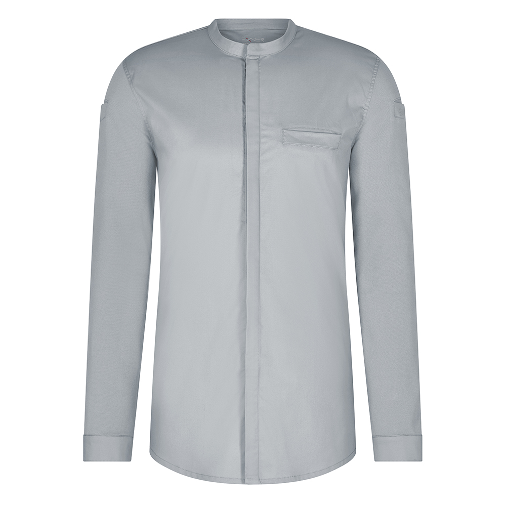 Komplettansicht,Stehkragen2 Ärmeltaschen1 innenliegende BrusttascheStülpärmel