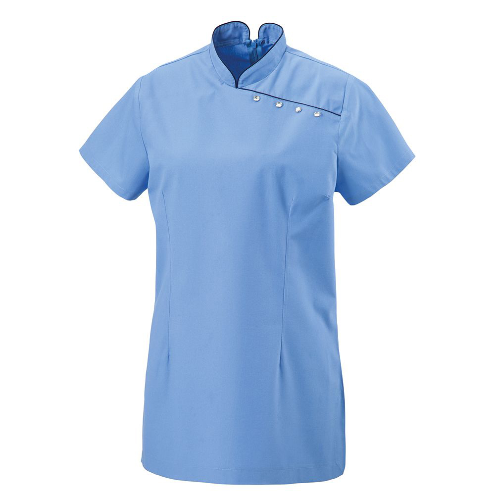 halbarm, Asia-Style, Seitenpasse mit vier Knöpfen, Seitenschlitze, Kontrastpaspel an den Kanten,