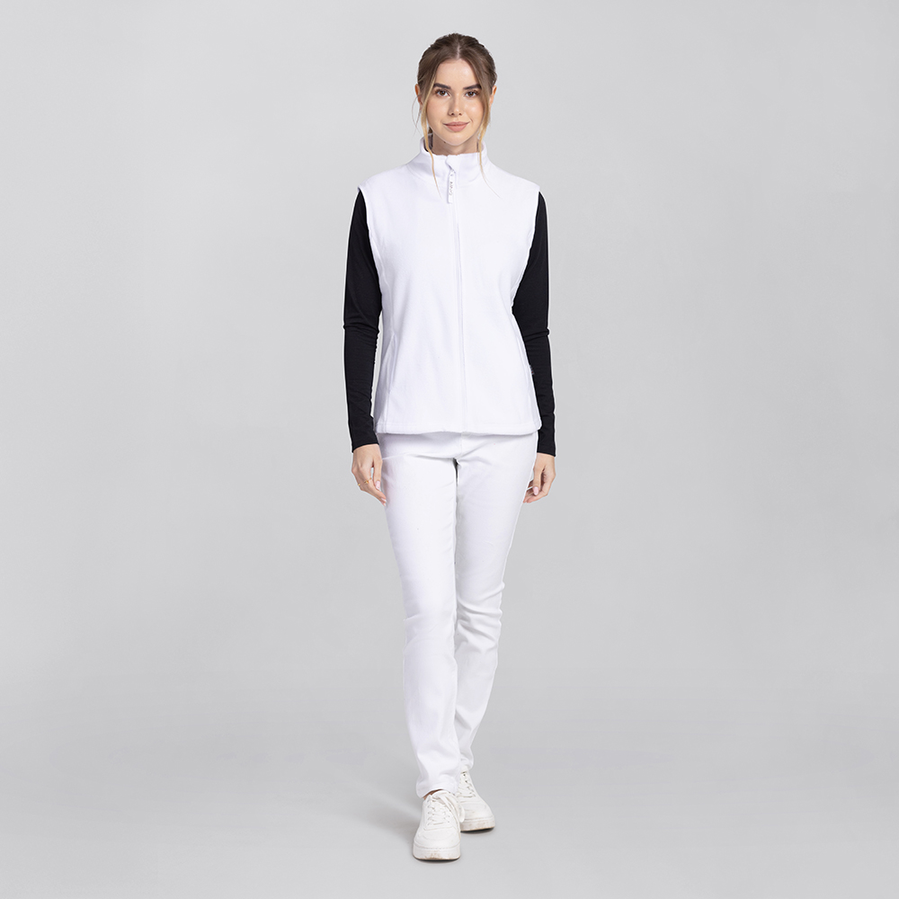 Damenfleeceweste-mit durchgehenden Reissverschluss,2 Seitentasche,Taliertgeschnitten.