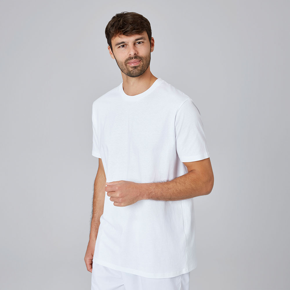 Vorderseite Rundhals, Doppelnähte an Kragen und Bund,Nackenband von Schulter zu Schulter