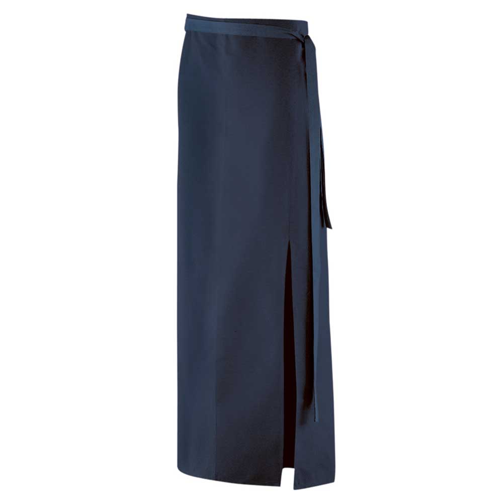 Bistroschürze mit Durchgriff, Schlitz und durchgehenden Stoffbändern.