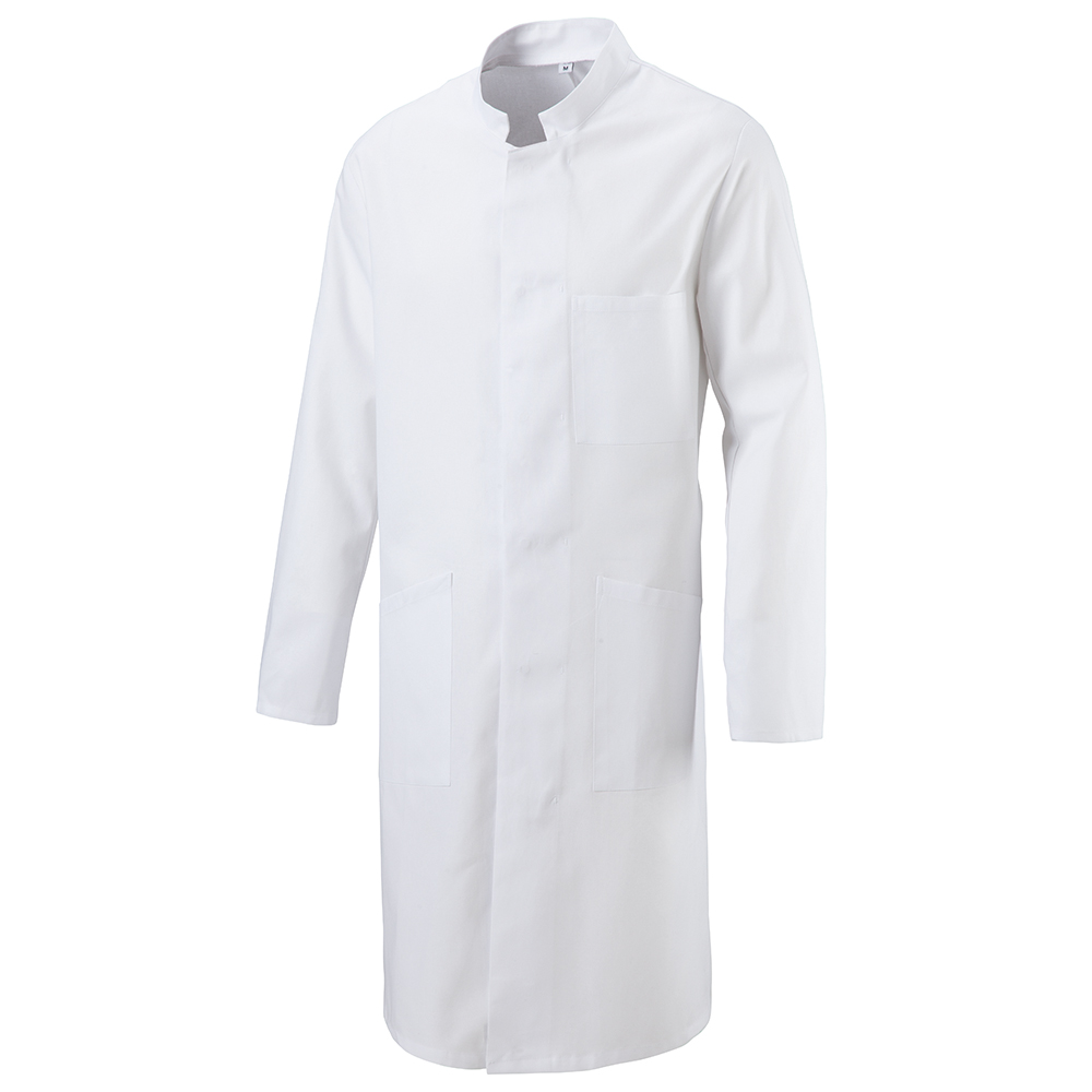 Herrenlaborkittel,langarm mit Angenehmen tragekomfor in Frontansicht.